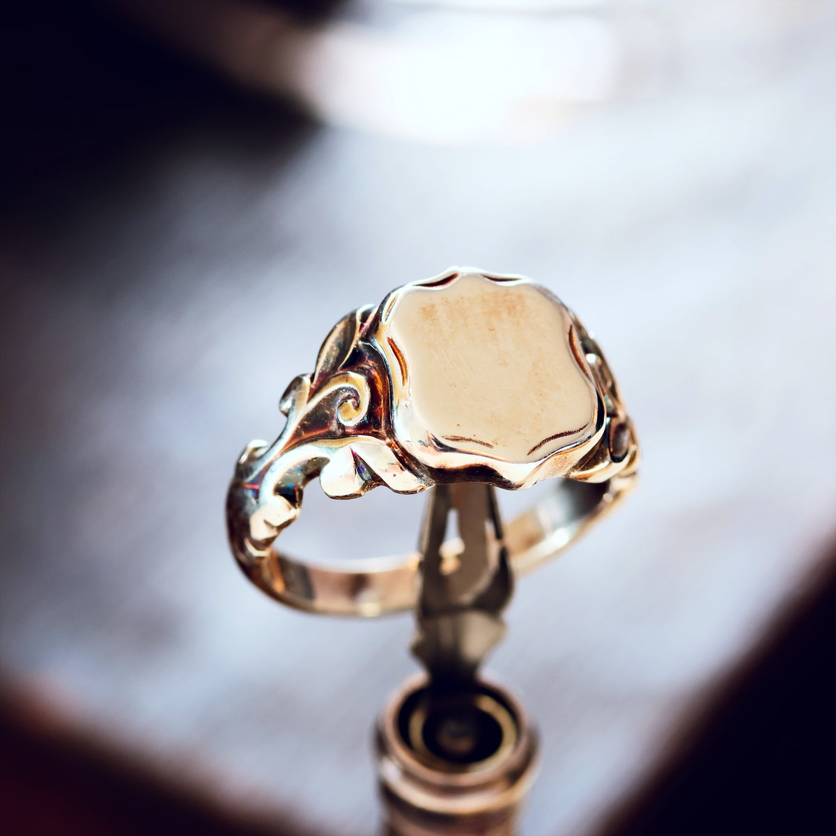 Georgianesque Recycled Silver Shield Signet Ring