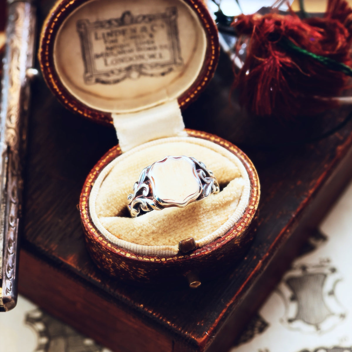 Georgianesque Recycled Silver Shield Signet Ring