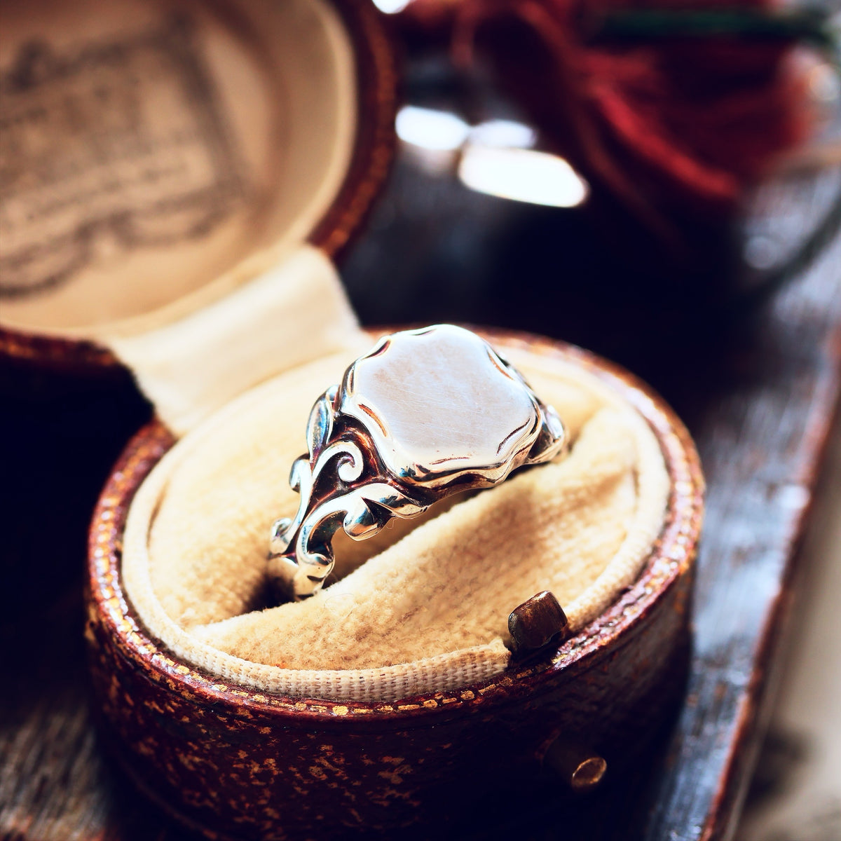 Georgianesque Recycled Silver Shield Signet Ring