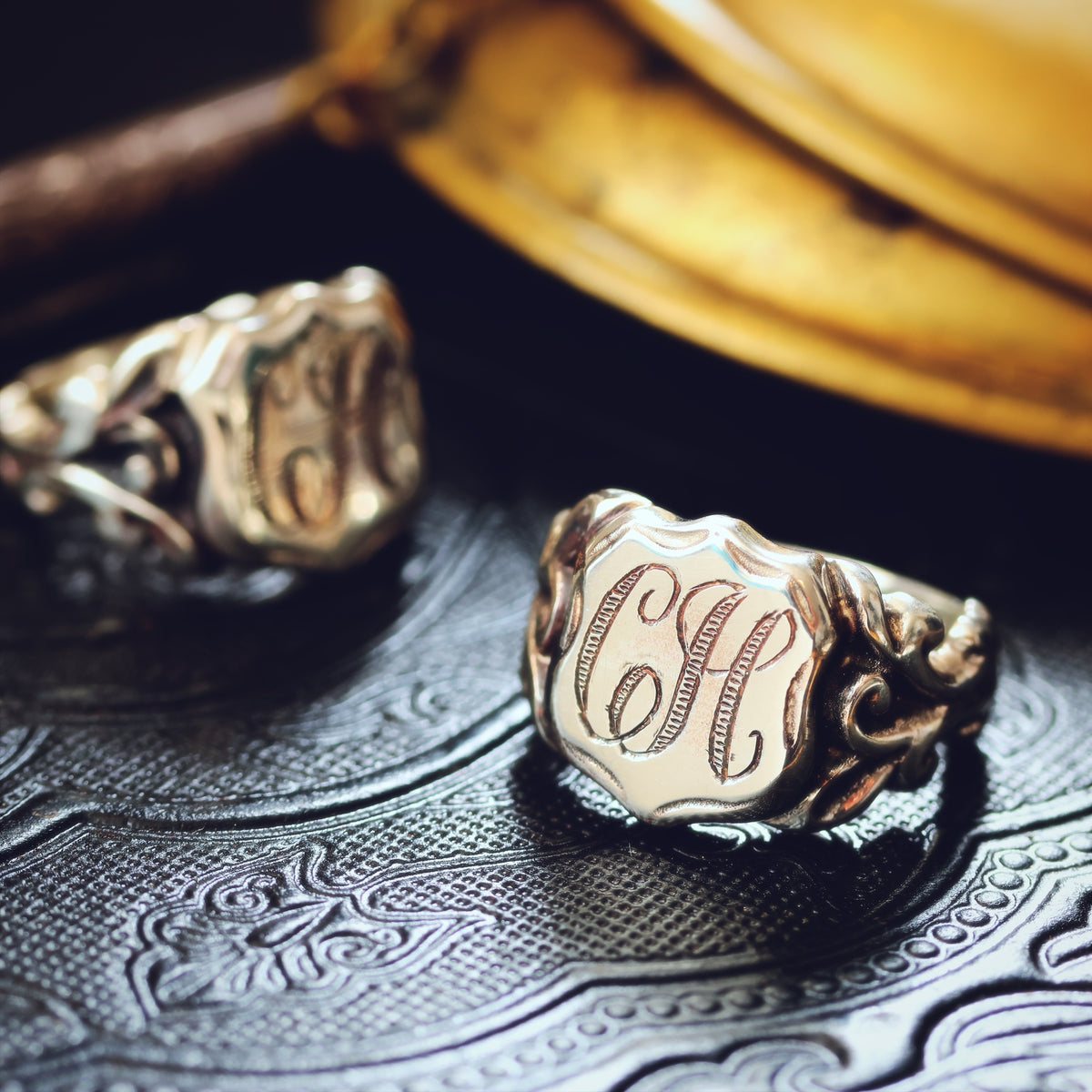 Georgianesque Recycled Silver Shield Signet Ring