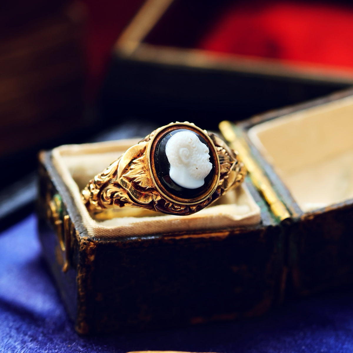 An Interesting Antique Hardstone Cameo Ring of Aristotle