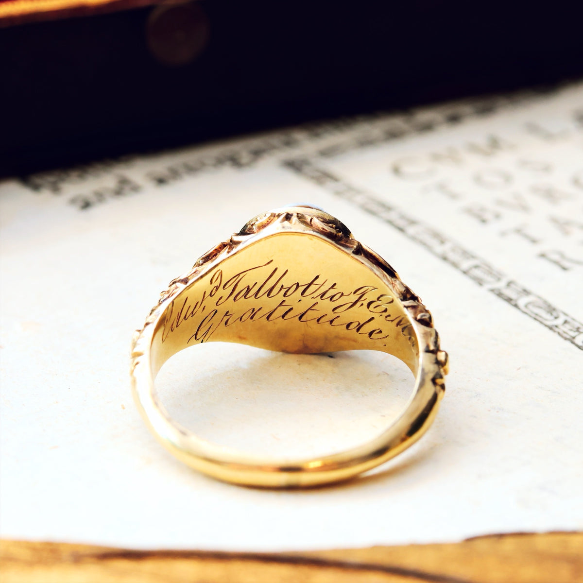 An Interesting Antique Hardstone Cameo Ring of Aristotle