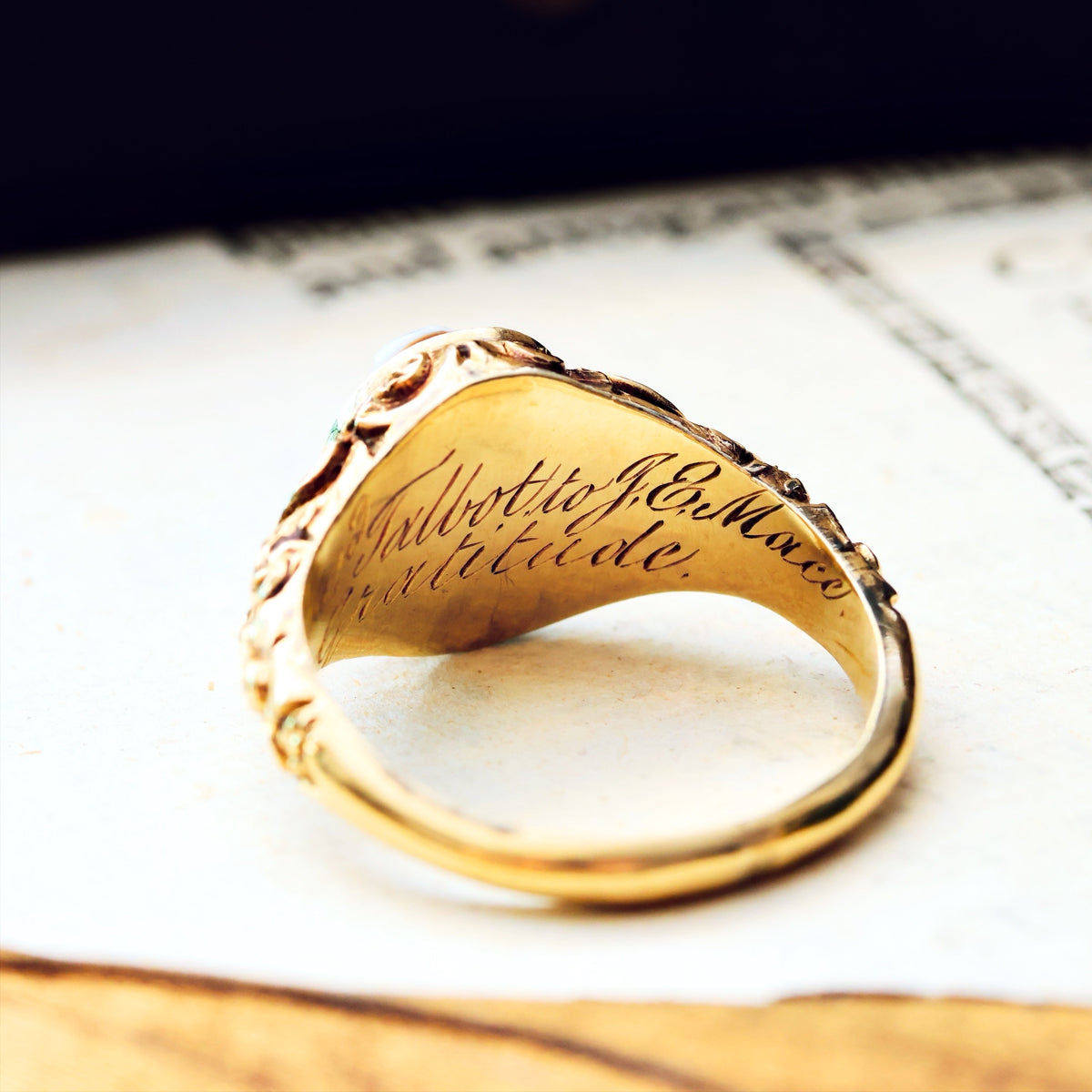 An Interesting Antique Hardstone Cameo Ring of Aristotle