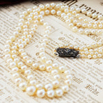 Vintage Double Row Cultured Saltwater Pearl Necklace