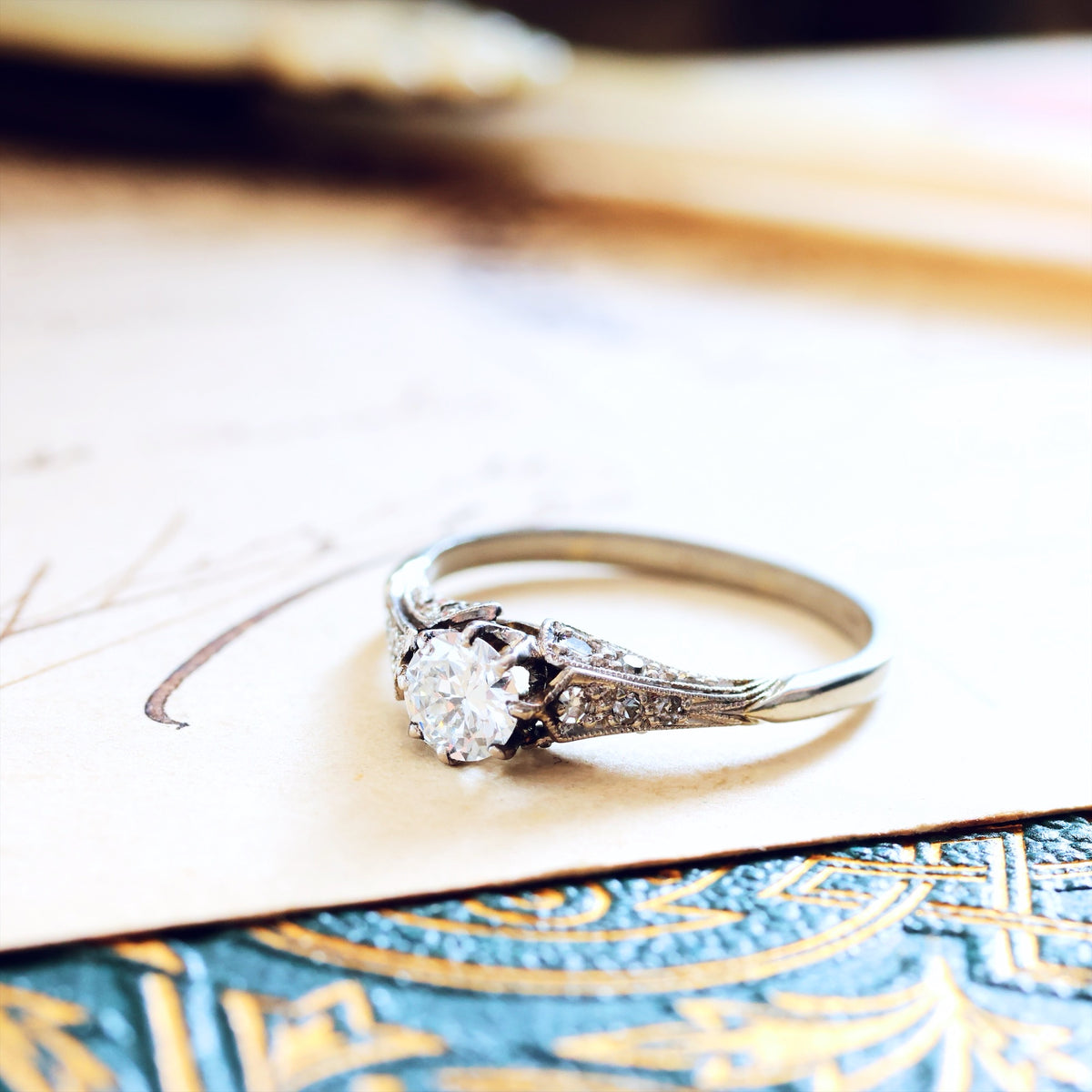Finest Hand Crafted Vintage Diamond Engagement Ring