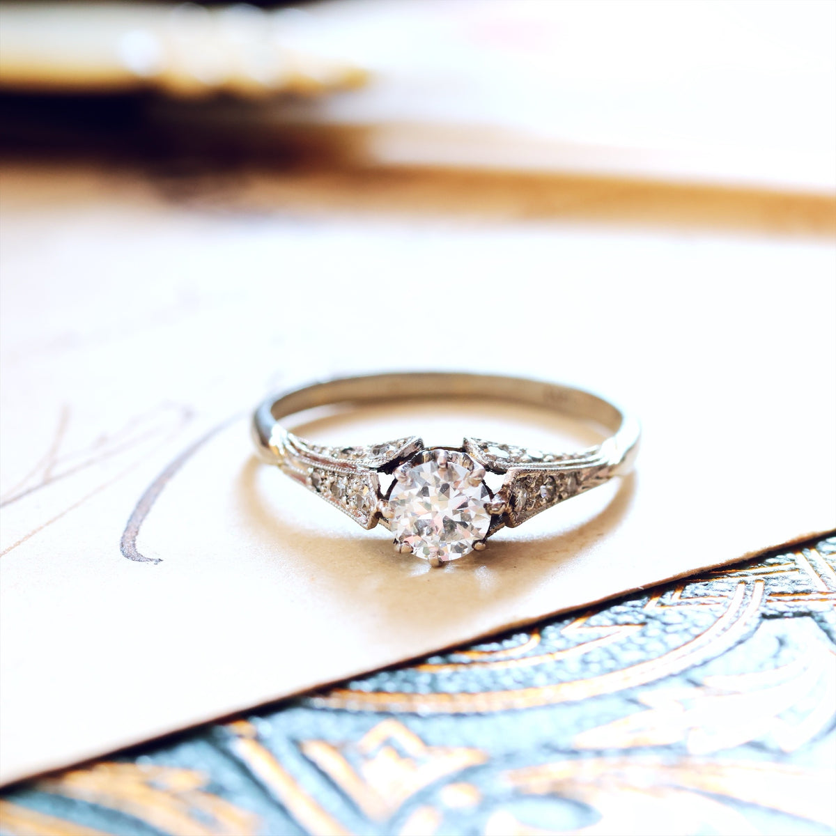 Finest Hand Crafted Vintage Diamond Engagement Ring