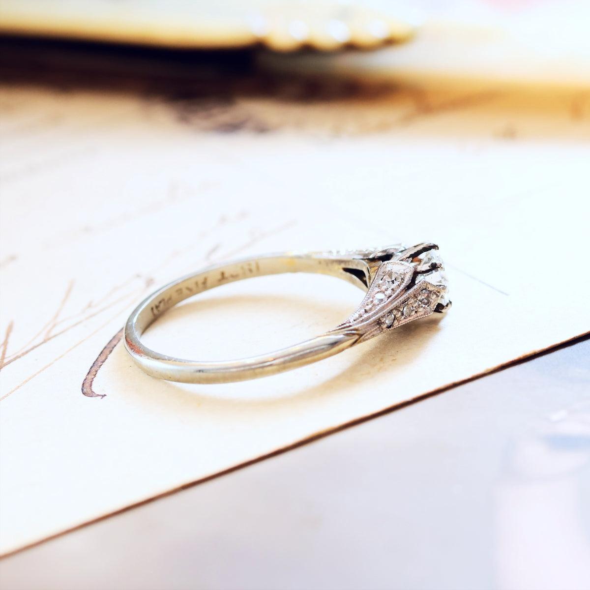 Finest Hand Crafted Vintage Diamond Engagement Ring