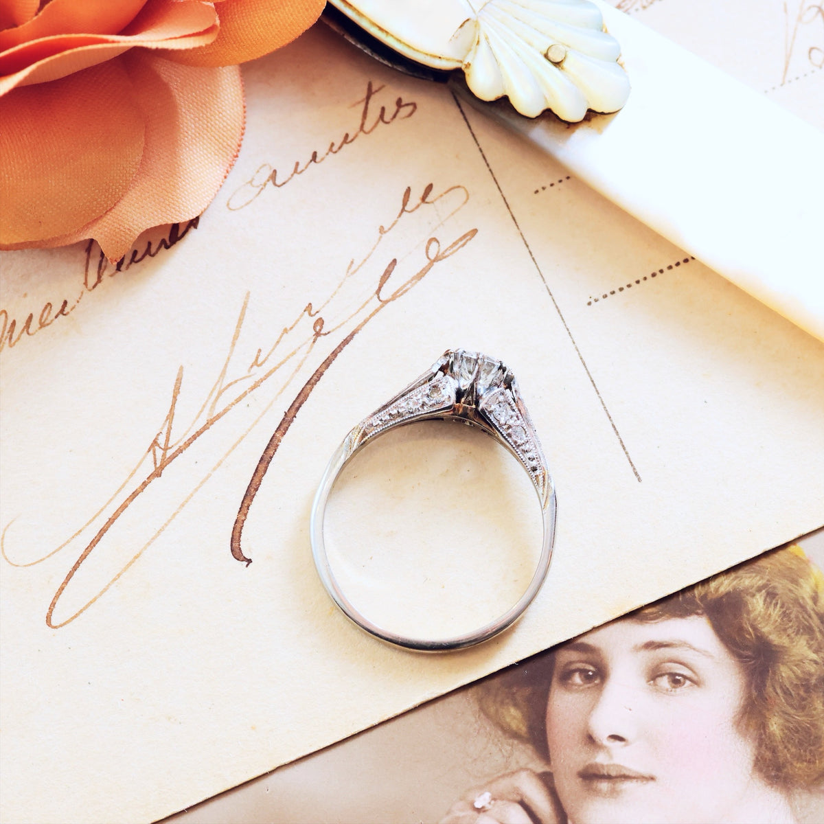 Finest Hand Crafted Vintage Diamond Engagement Ring