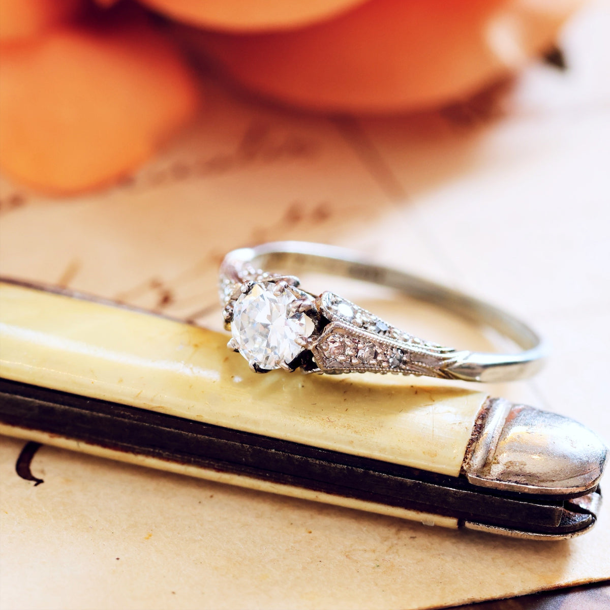 Finest Hand Crafted Vintage Diamond Engagement Ring