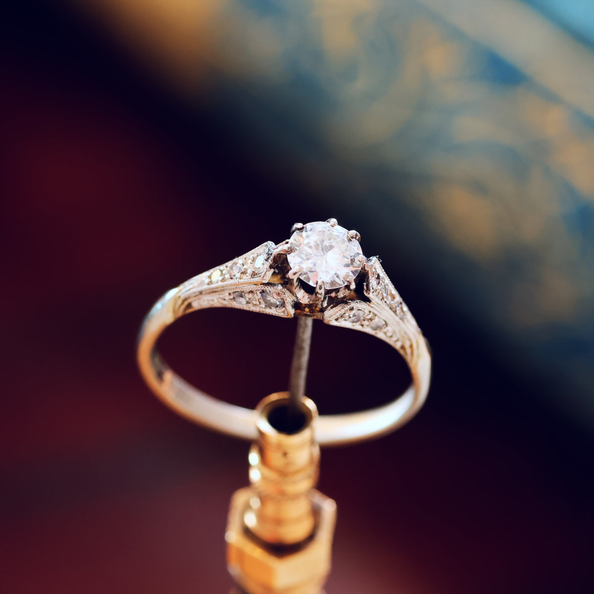 Finest Hand Crafted Vintage Diamond Engagement Ring