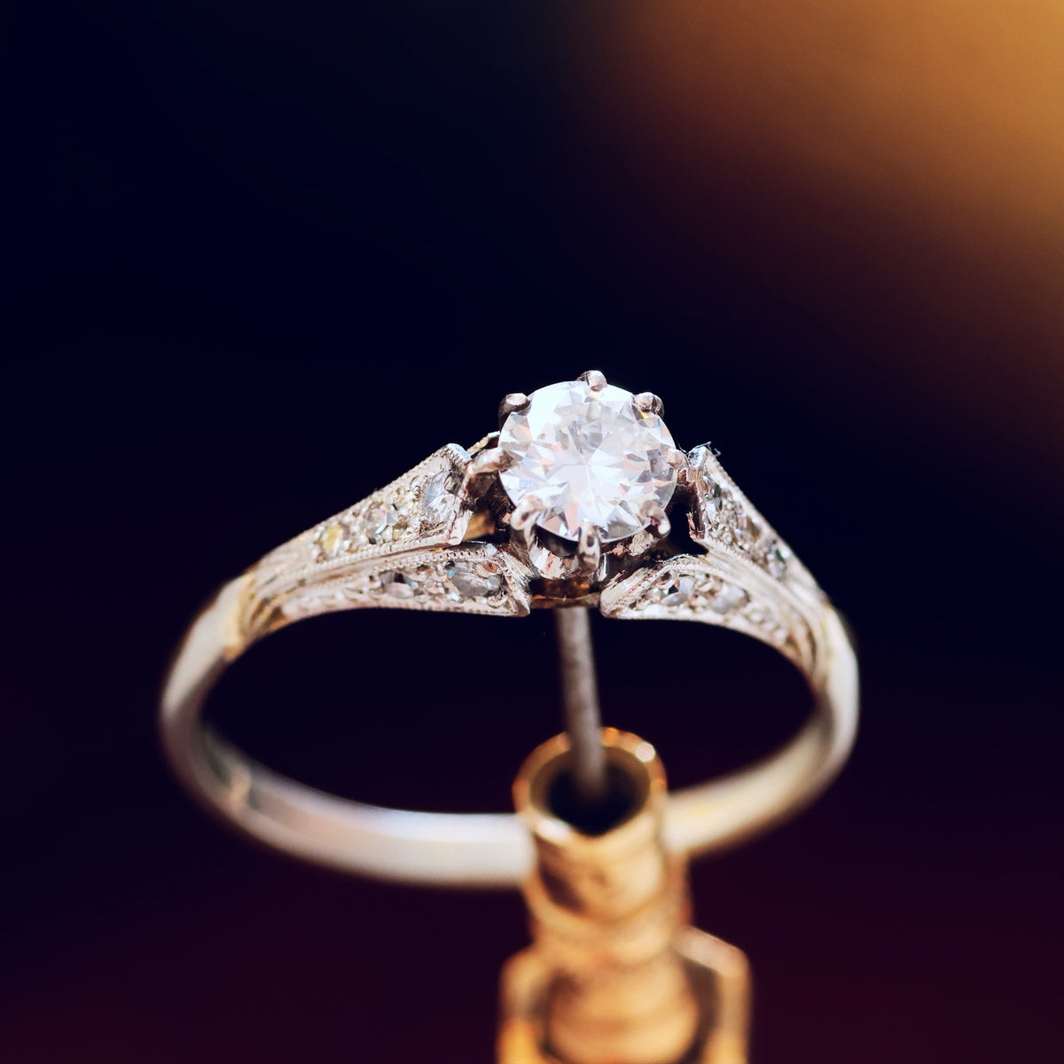 Finest Hand Crafted Vintage Diamond Engagement Ring