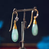 Vintage Jade & Diamond Drop Earrings