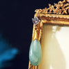 Precious Vintage Jade & Diamond Drop Earrings