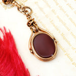 Antique Matching Bloodstone Fob and Watch Key