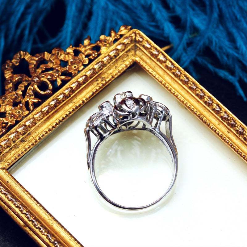 Fabulous Vintage Diamond Cocktail Dress Ring