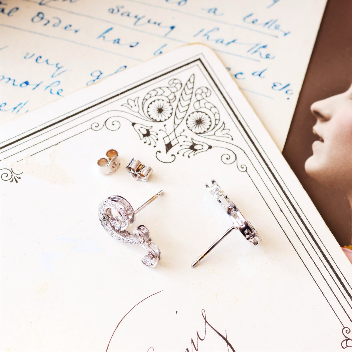 Vintage Sparkles! Diamond Ear Climber Earrings
