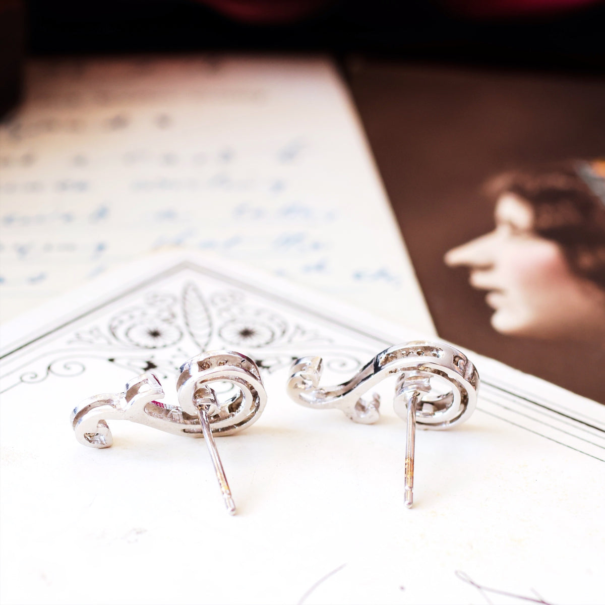 Vintage Sparkles! Diamond Ear Climber Earrings