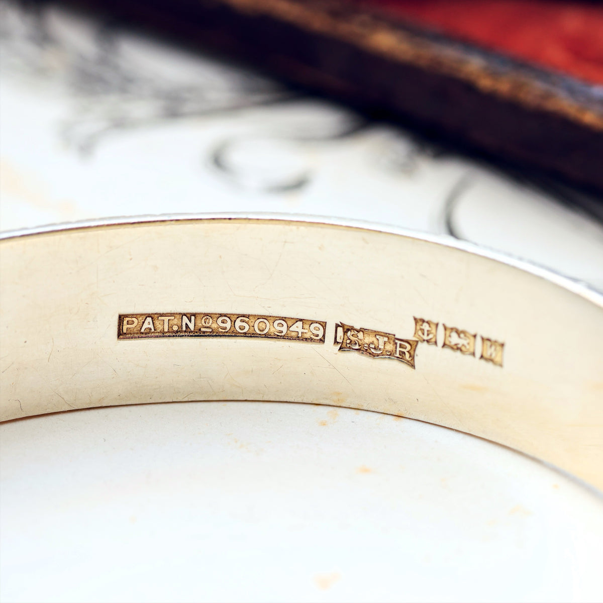 Statement Date 1973 Bark Effect Silver Bangle