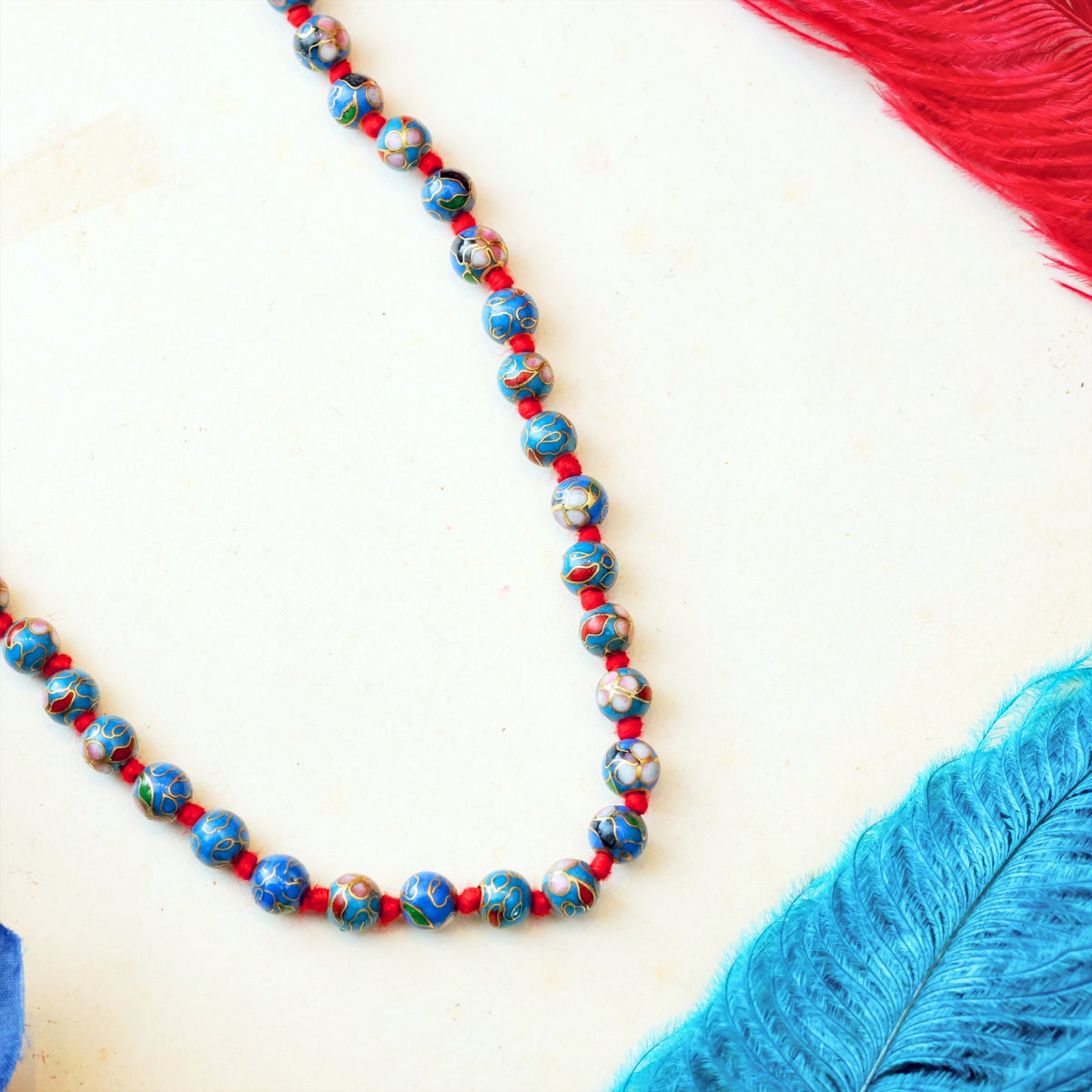 Vintage Chinese Cloisonne Bead Necklace