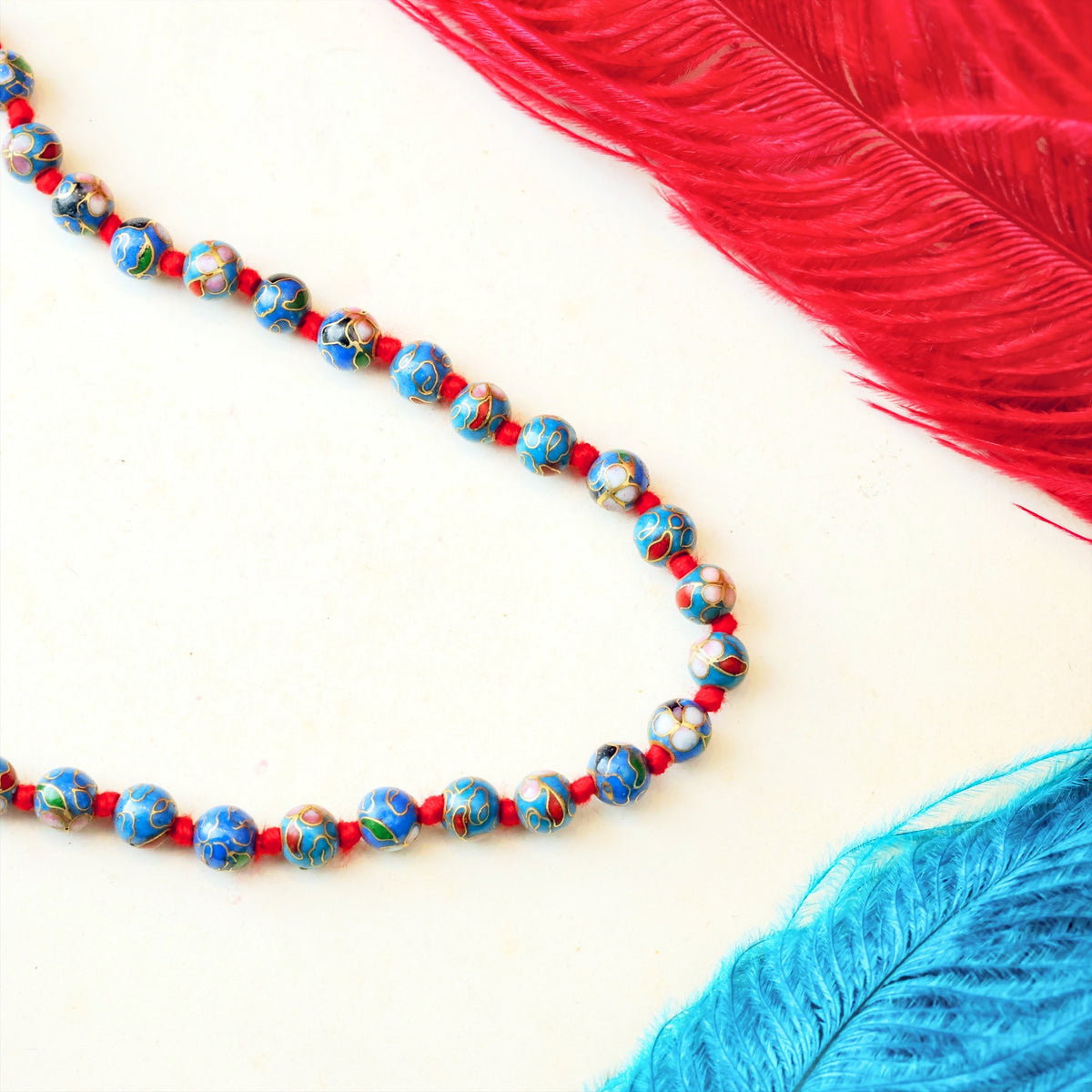 Vintage Chinese Cloisonne Bead Necklace