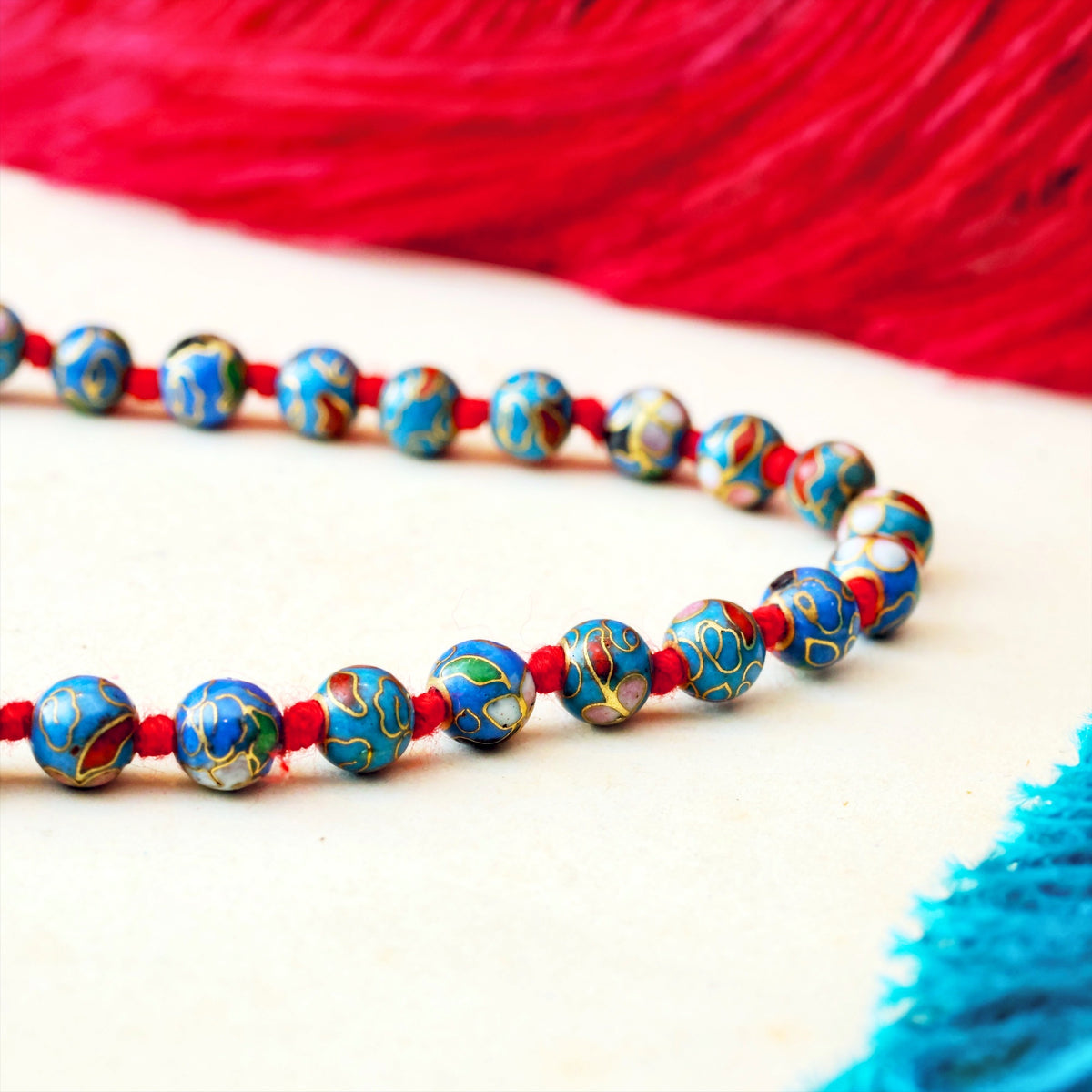 Vintage Chinese Cloisonne Bead Necklace