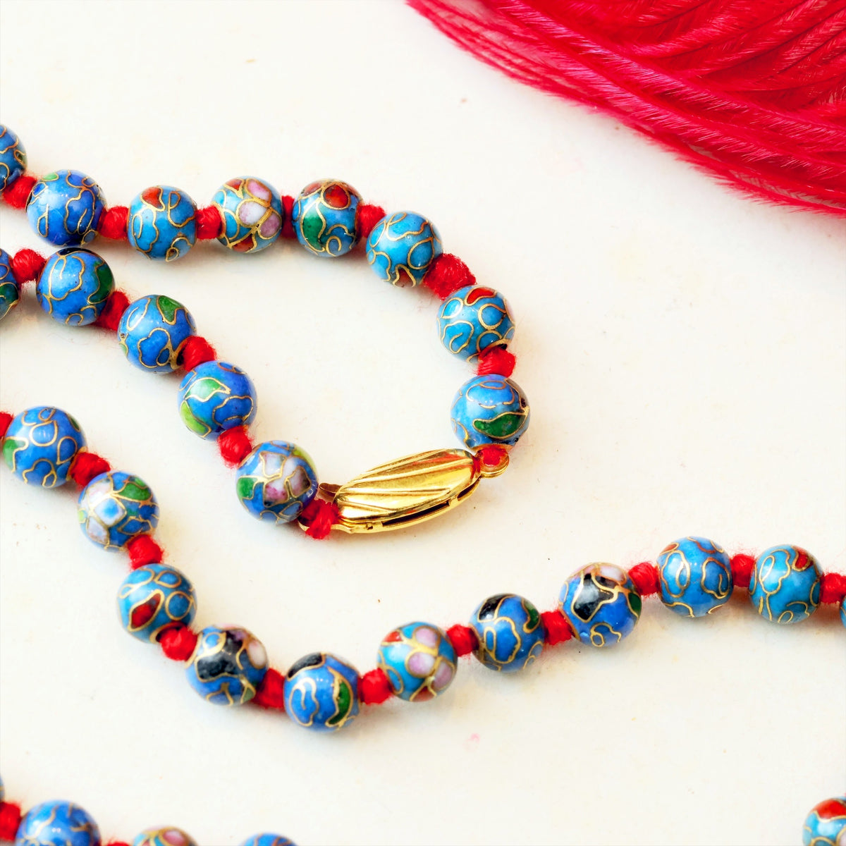 Vintage Chinese Cloisonne Bead Necklace