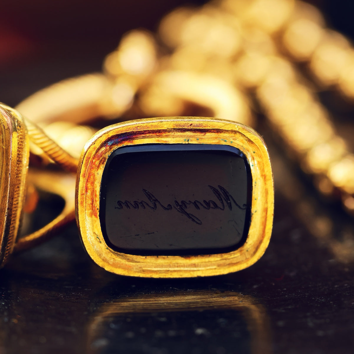 Statement HUGE Antique Georgian Fobs on Ouroboros Split Ring