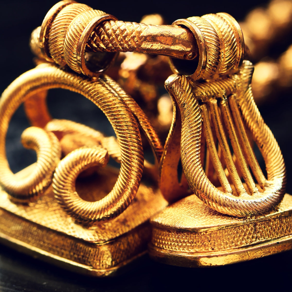 Statement HUGE Antique Georgian Fobs on Ouroboros Split Ring