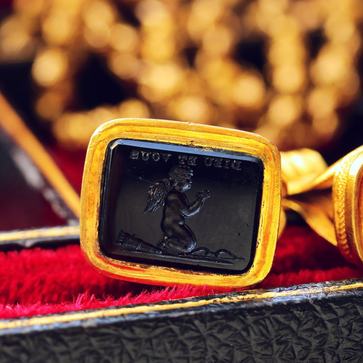 Statement HUGE Antique Georgian Fobs on Ouroboros Split Ring