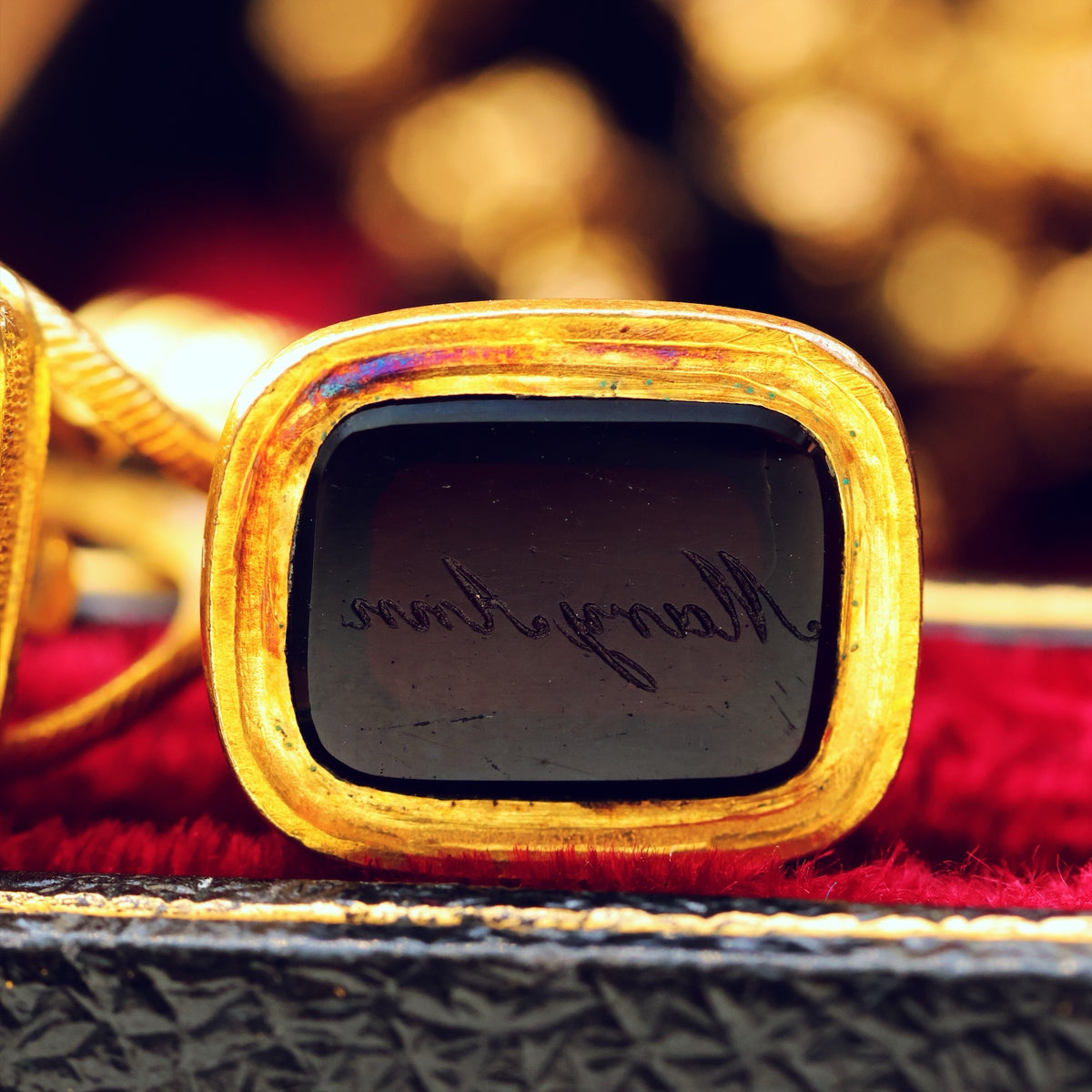 Statement HUGE Antique Georgian Fobs on Ouroboros Split Ring