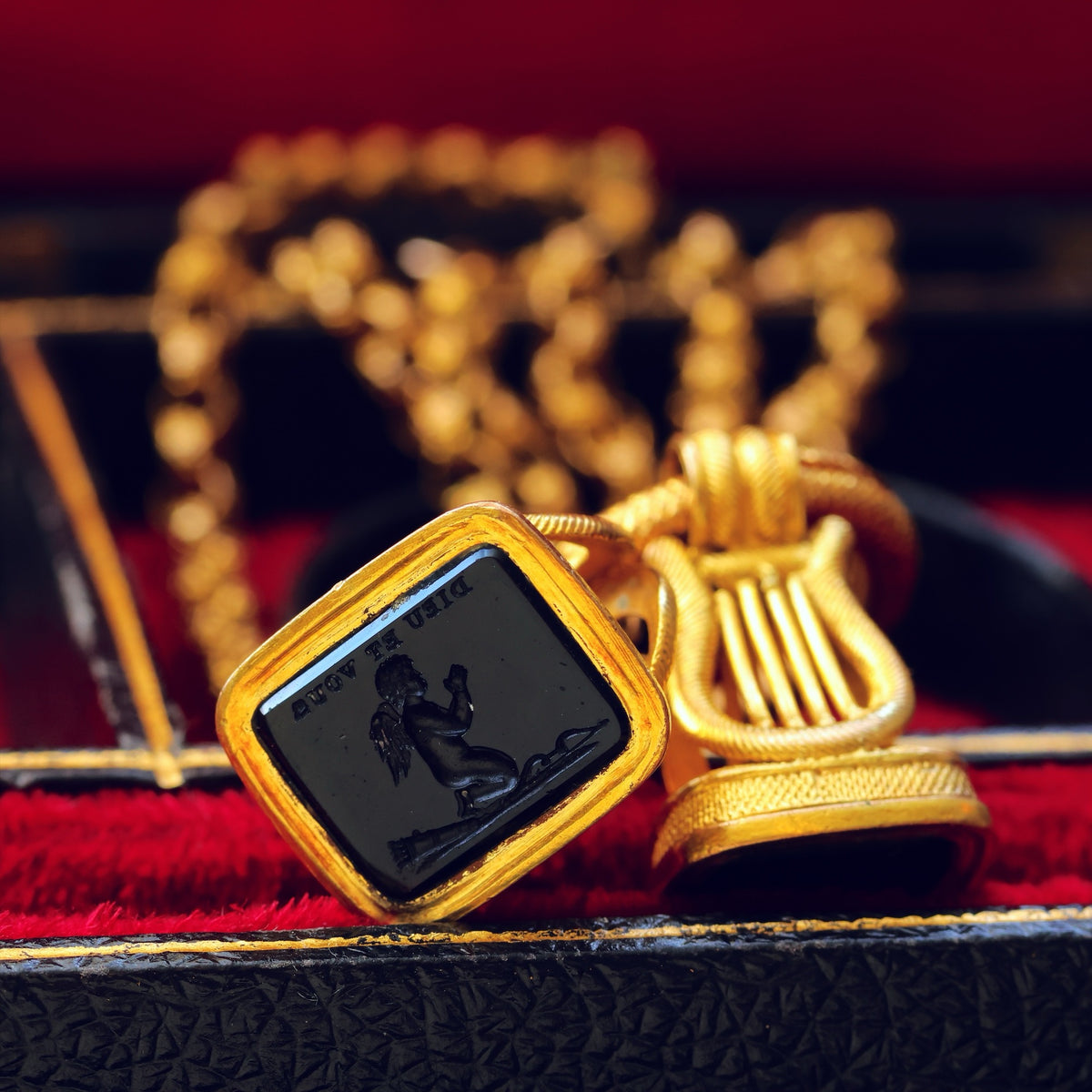 Statement HUGE Antique Georgian Fobs on Ouroboros Split Ring