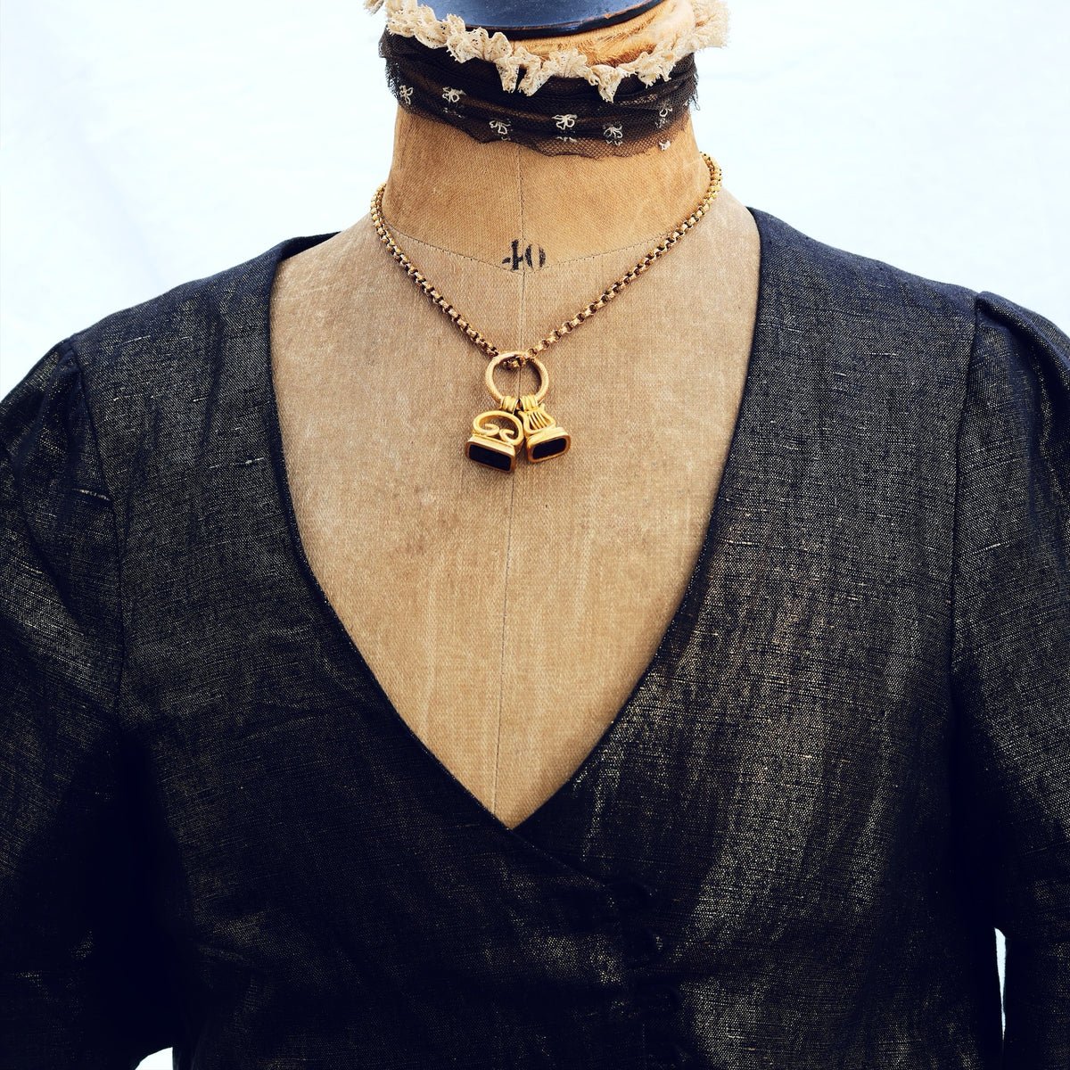 Statement HUGE Antique Georgian Fobs on Ouroboros Split Ring