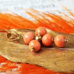 Beaded Peach Sciacca Coral Cross