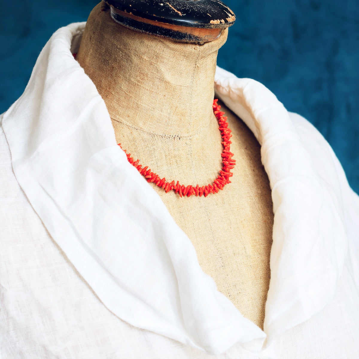 Fine Hand Carved Antique Georgian Coral Necklace