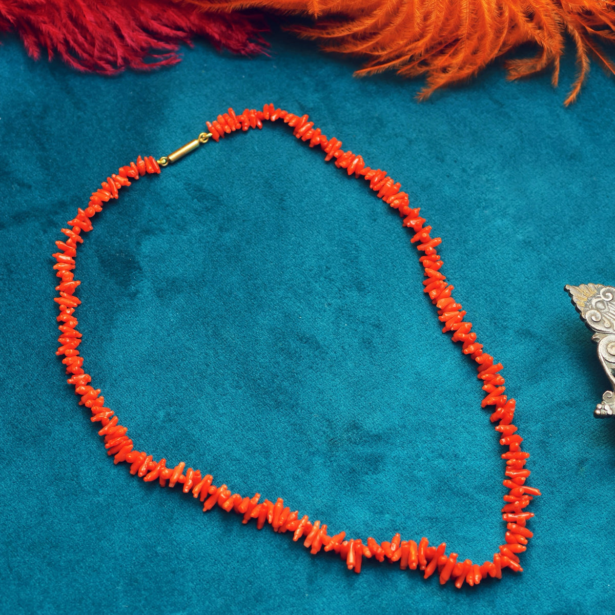 Fine Hand Carved Antique Georgian Coral Necklace