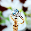 Vintage Art Deco Styled 1.20ct Aqua Diamond Ring