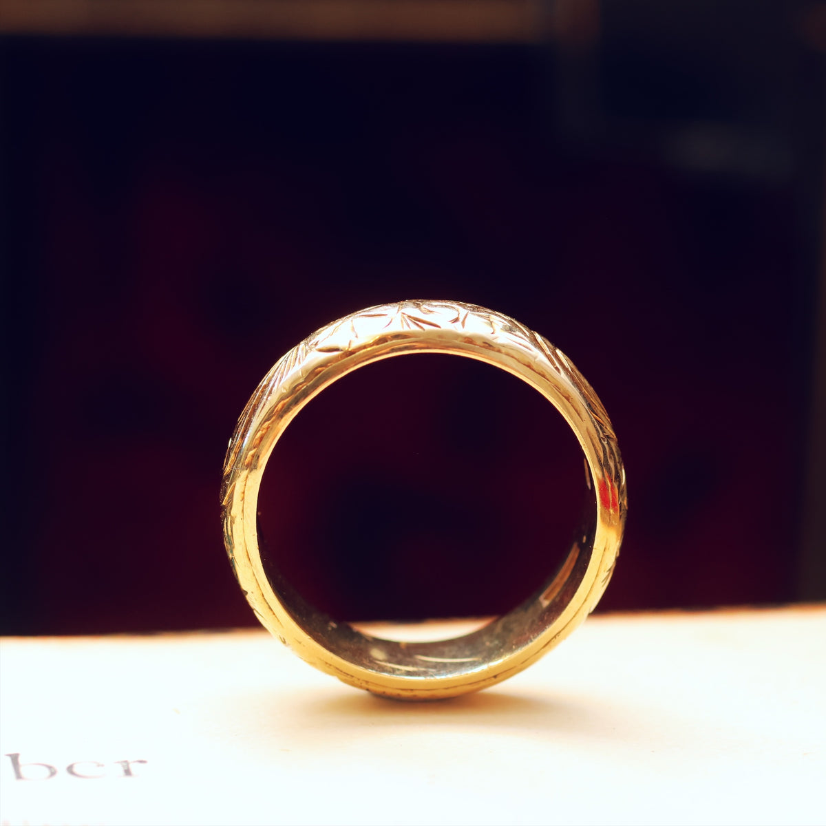 Beautiful Floral Date 1958 Size 'L' Wedding Ring