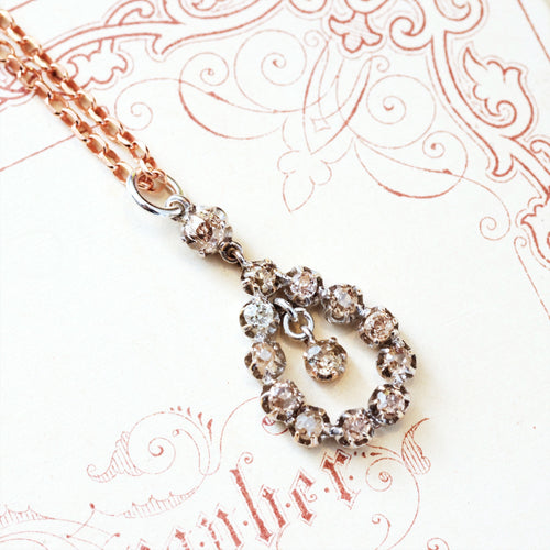 Antique Pear Shaped Hand Cut Diamond Pendant