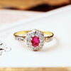 Vintage Ruby & Diamond Cluster Ring