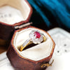 CUUUUTE!! Vintage Ruby & Diamond Cluster Ring
