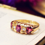 Antique Pink Tourmaline and Diamond Ring