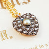 Antique Edwardian Pearl & Rose Cut Diamond Pendant