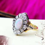 Lovesome Rainbow Opal & Diamond Cluster Ring