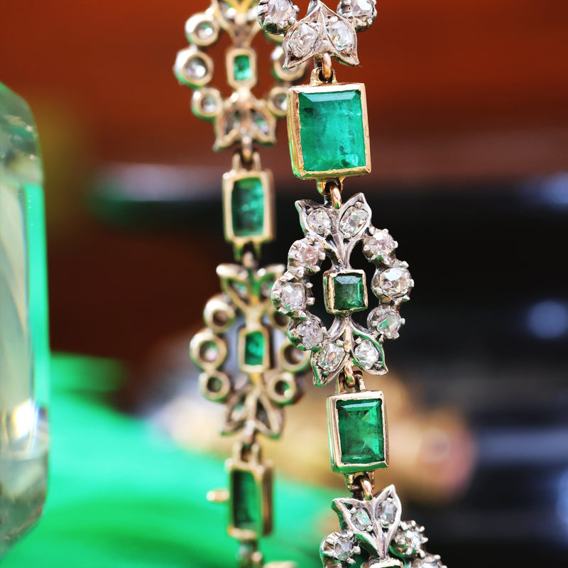 Oh Perennial Beauty! Antique Emerald & Diamond Bracelet