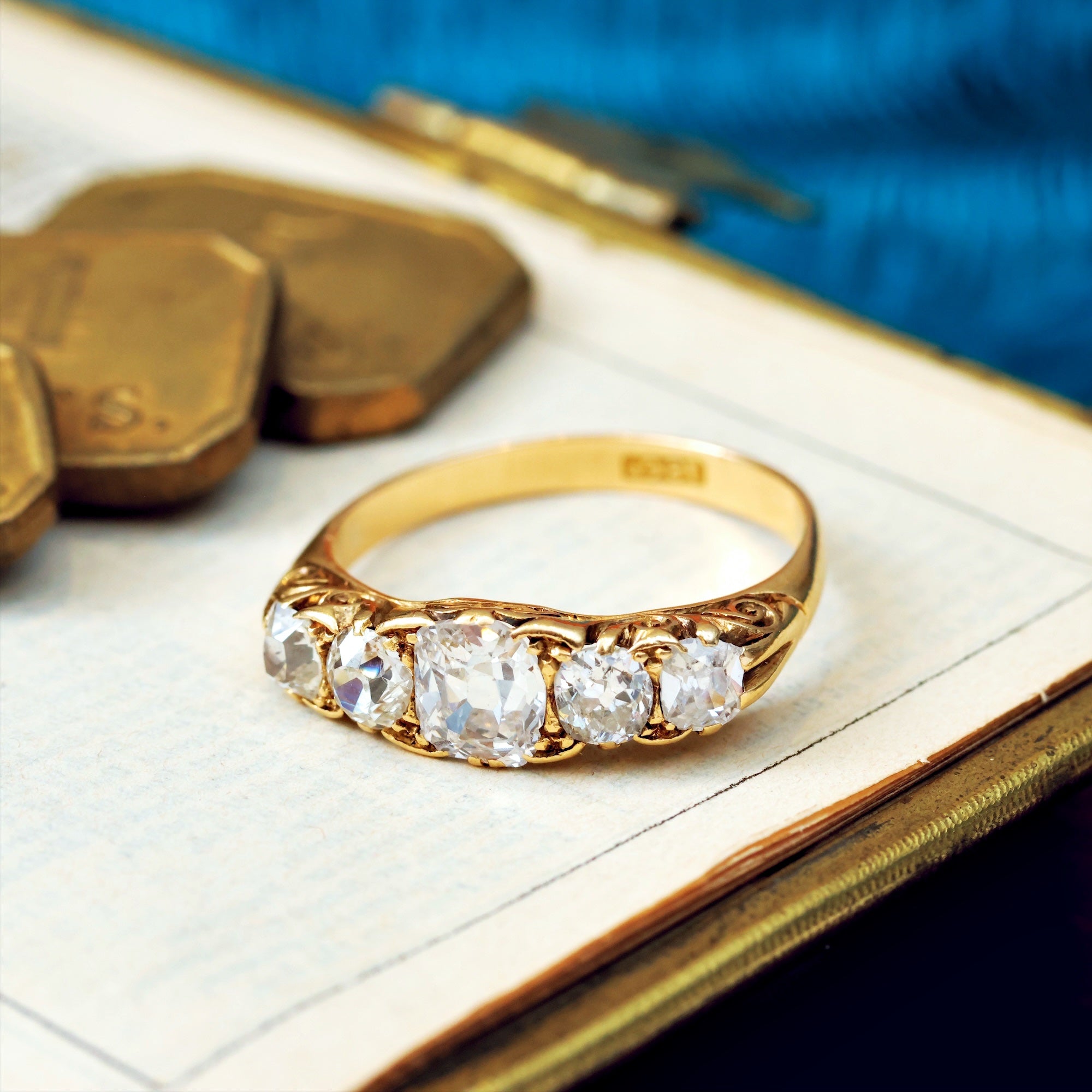 Marvellously Special Antique Five Stone Diamond Ring – Fetheray
