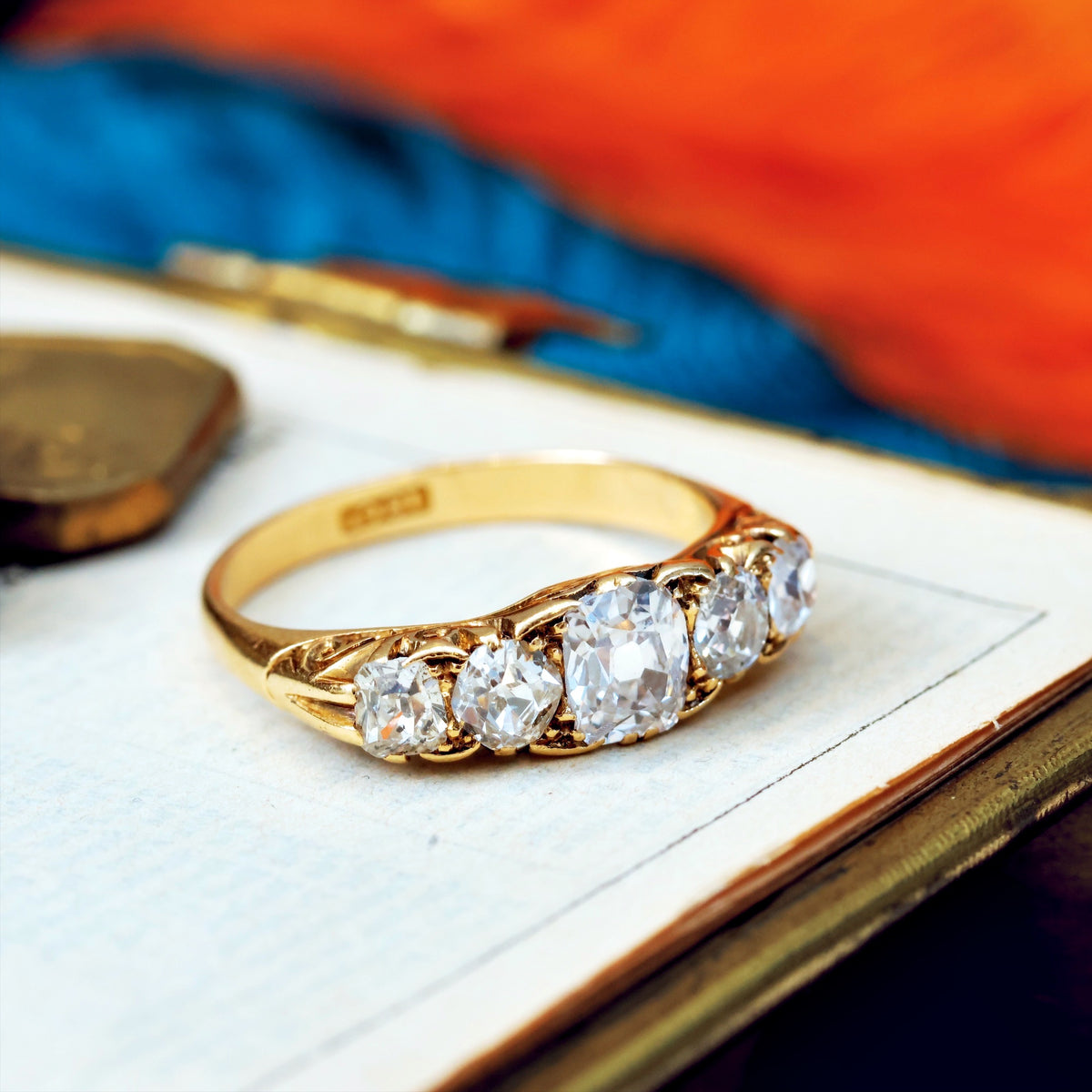 Marvellously Special Antique Five Stone Diamond Ring