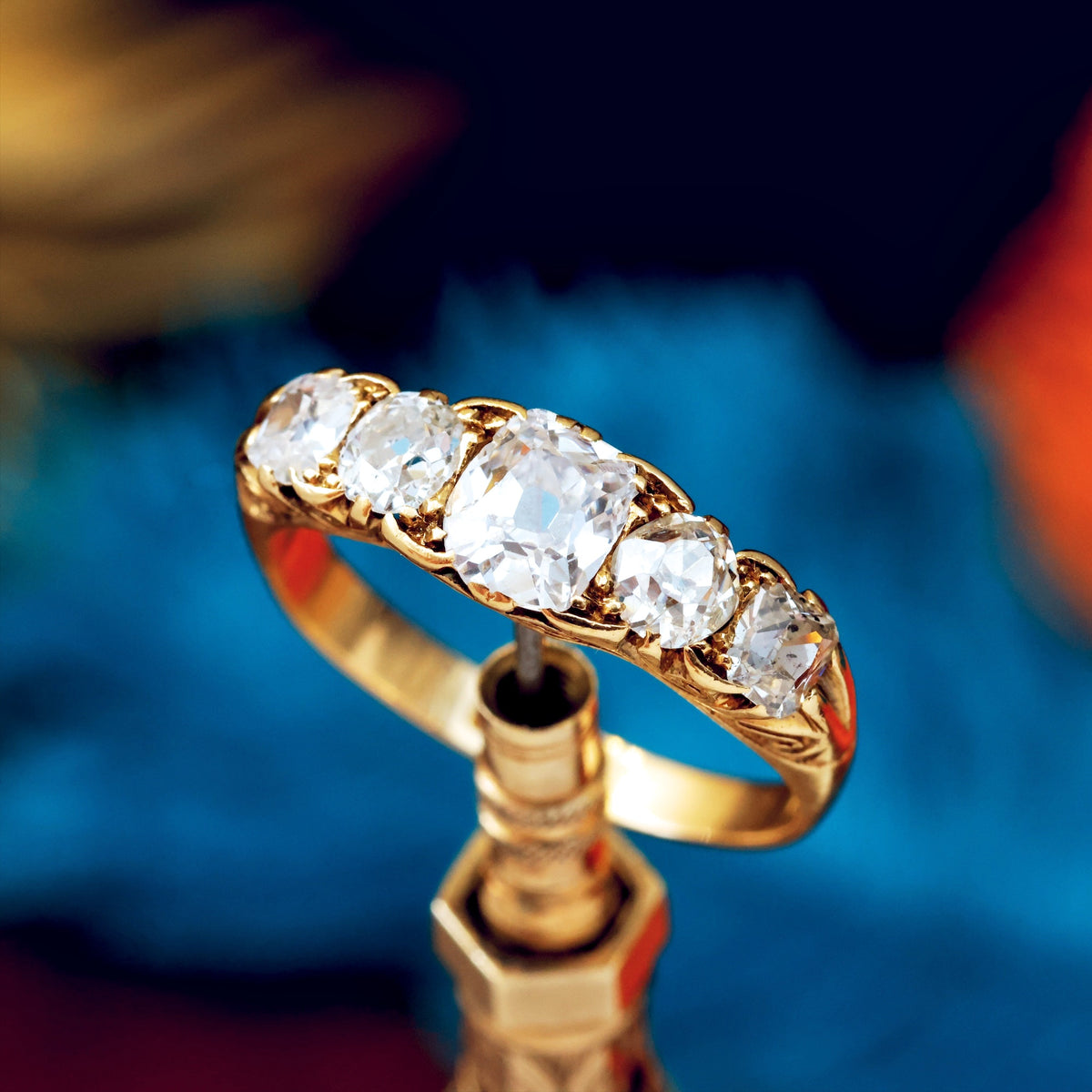 Marvellously Special Antique Five Stone Diamond Ring