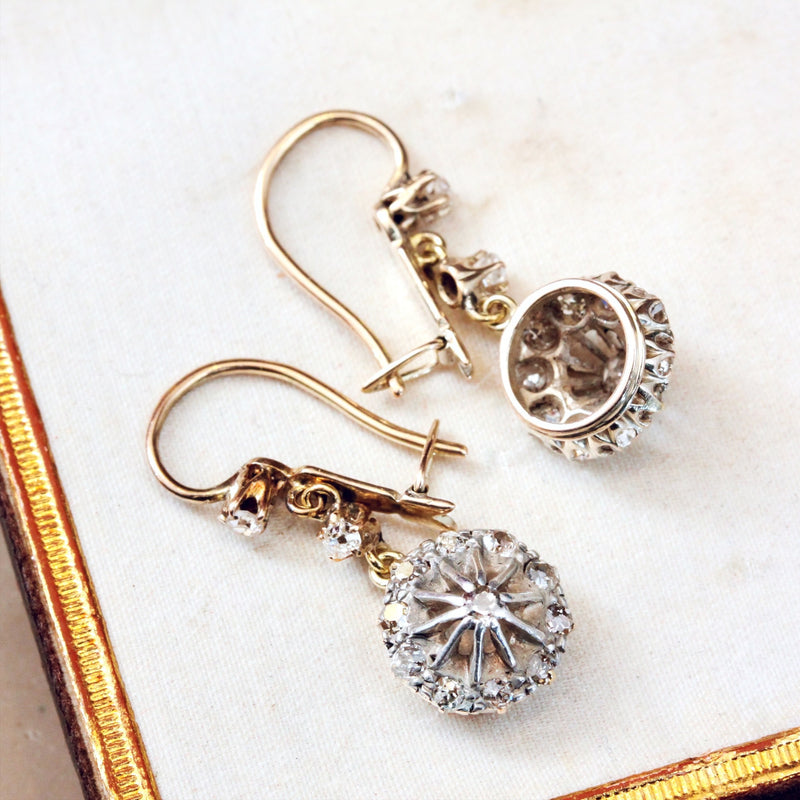 Mesmeric Antique Diamond Starburst Earrings