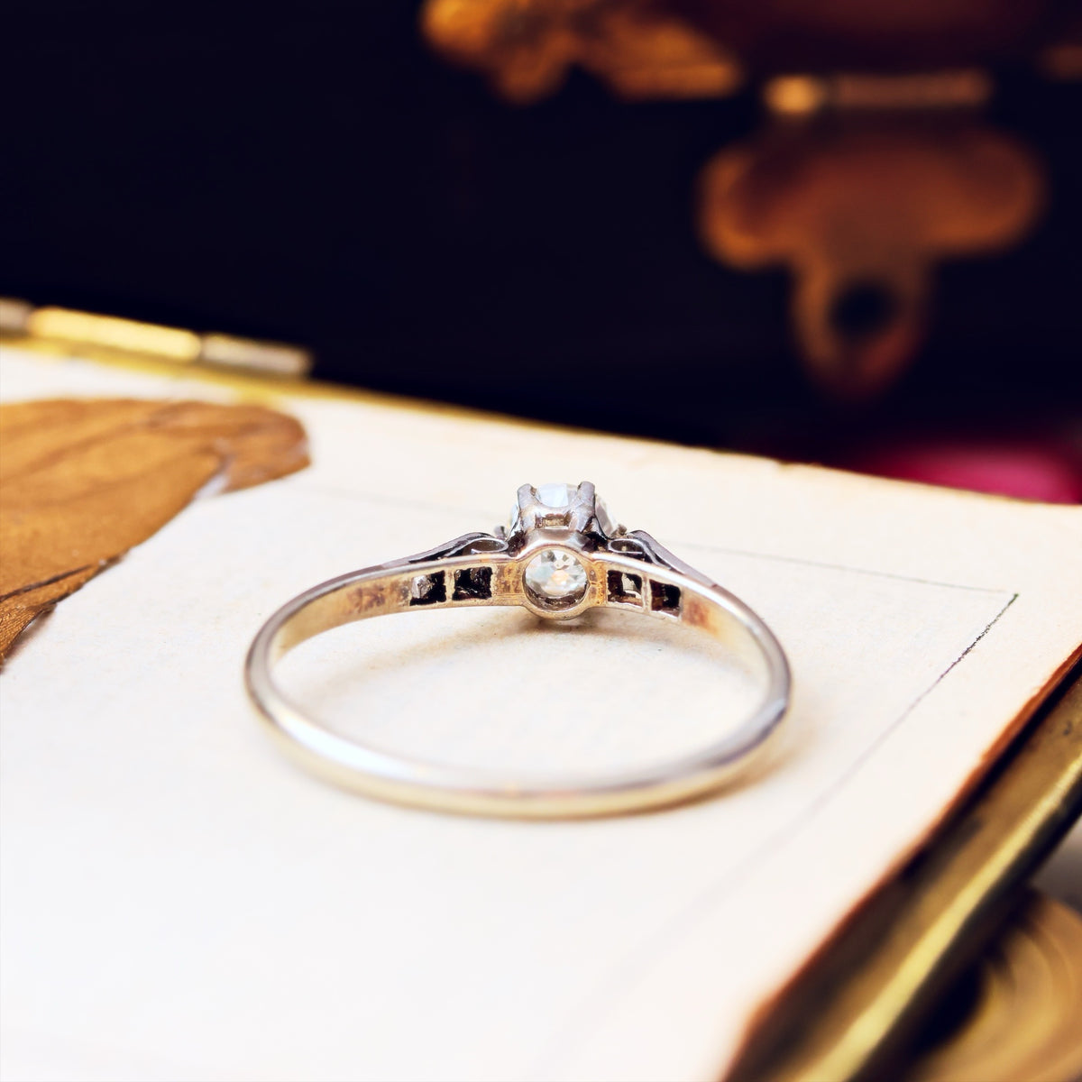 Recycled Old Hand Cut Diamond & Platinum Engagement Ring