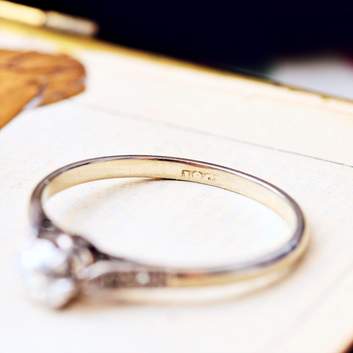 Recycled Old Hand Cut Diamond & Platinum Engagement Ring